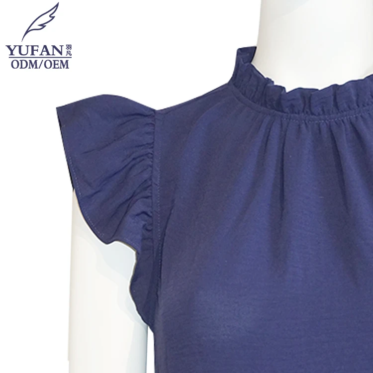 YuFan Custom Summer Casual Lady Chiffon Ruffle Short Dress For Women Elegant Casual Mini Dress