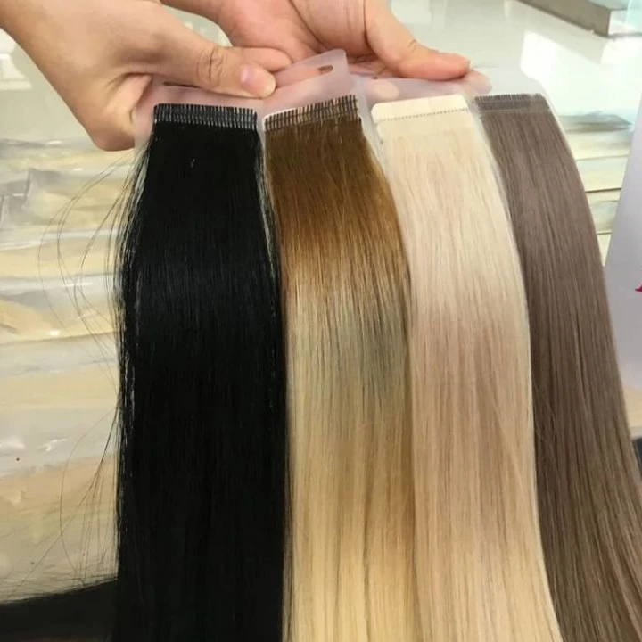 Double Drawn Stitched Tape in Hair Extensions 100% Virgin Remy Human Hair Russian Hair Packages Romance Cirl Soft and Silky