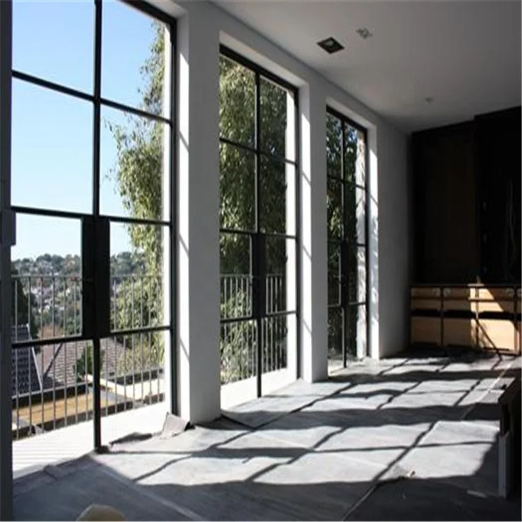 French door modern steel partition wall swing door with door hardware