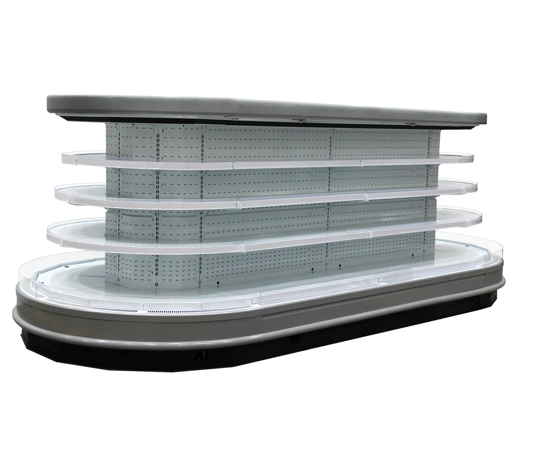 New products commercial refrigerator semi-vertical round island refrigerator supermarket fruit and vegetable refrigerator