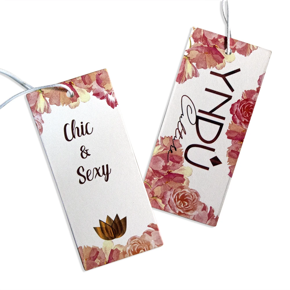 Customized Logo Luxury Clothing Garment Hanging Card Transparent  Plastic Paper Clothes Jeans Hang Tags