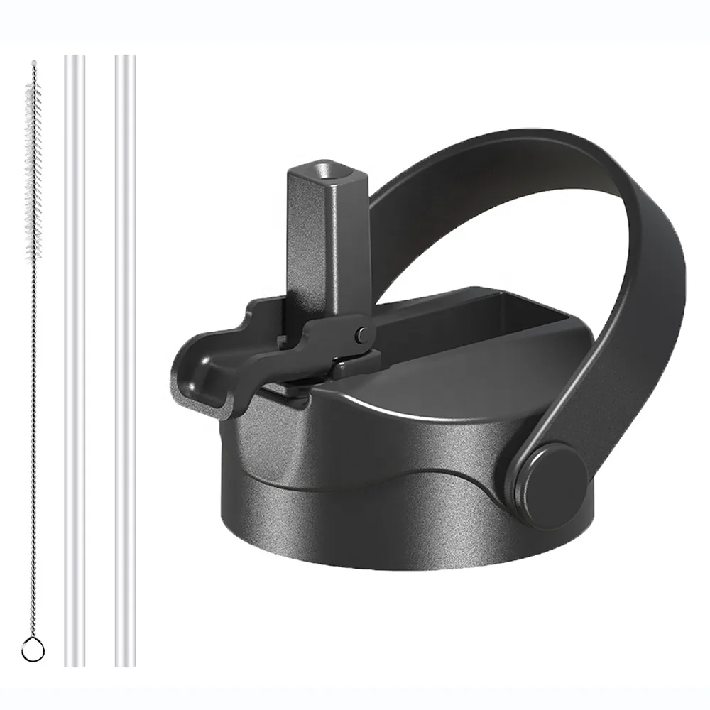 Water bottle with straw lid for Hydro 12oz 18oz 32oz 40oz 64oz Flask and BPA Free water bottles wide mouth straw lid