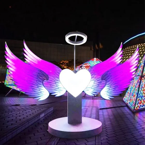 Custom Art Installation Giant Lighting LED Interactive Butterfly Wings For festival Decoration Prop