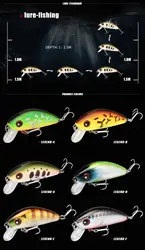 New Legend Minnow 44mm Sinking Floating Mini Wobbler Fishing Lure Artificial Hard Bait Trout Crankbait Fishing Tackle