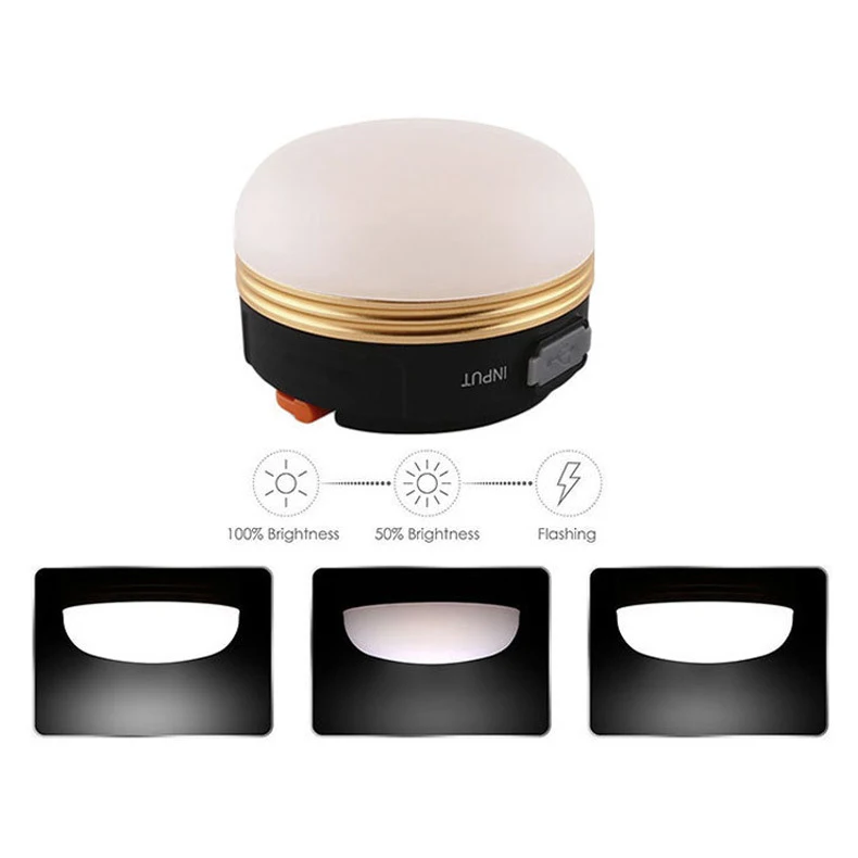 CE & ROHS certificated 18650 Rechargeable battery emergency Mobile charging IPX3 Waterproof Portable 5 LED Camping Lantern