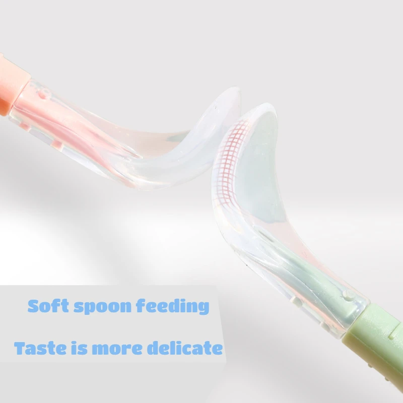 2024 Baby Fruit Scraping Spoon Stainless Steel with Double-Ended Soft Silicone BPA Free Food Grade Feeding Product