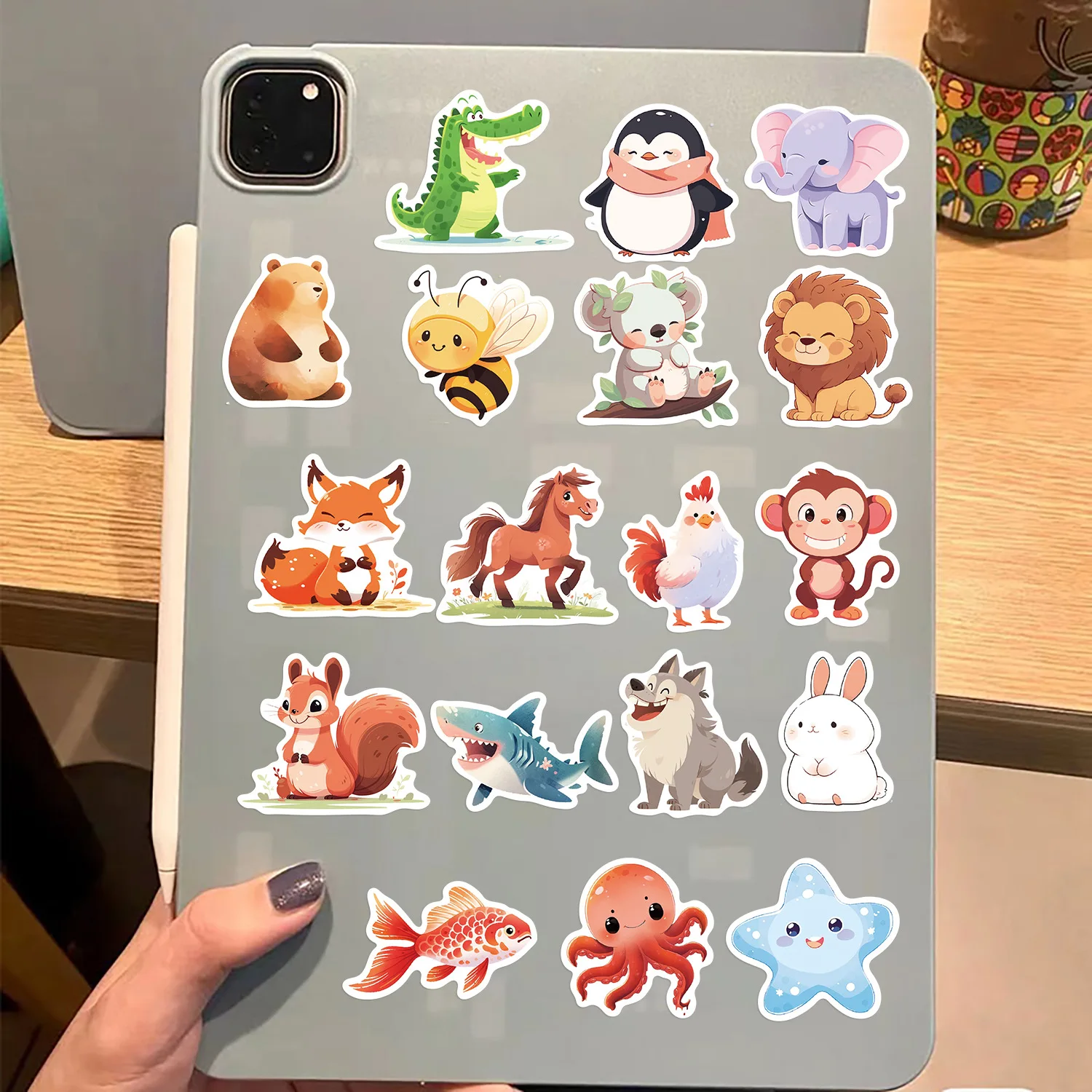 50pcs cartoon animal stickers cute rabbit panda vinyl stickers waterproof kawaii stickers for motorbike children