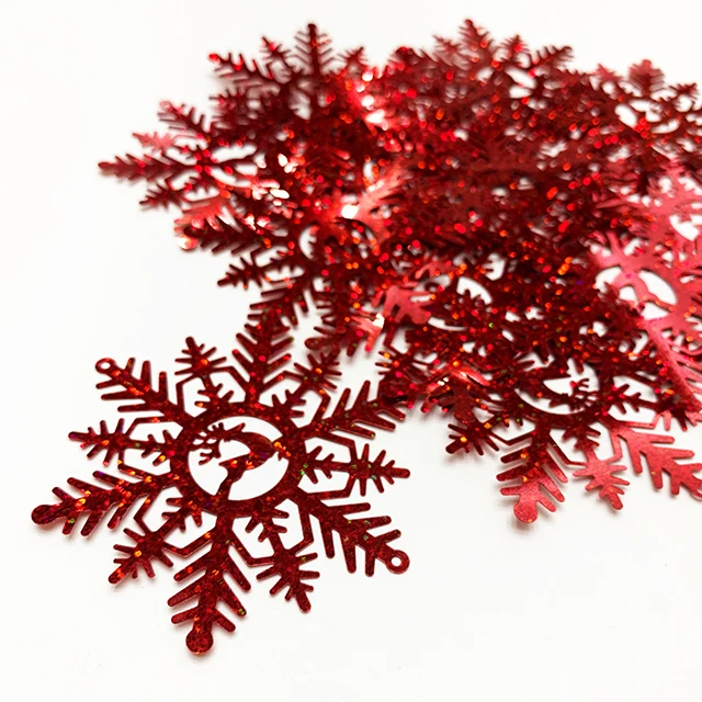 88mm paillette Snowflake shape sequins Christmas Decorations Christmas tree Pendant Custom DIY small package spangle sequins