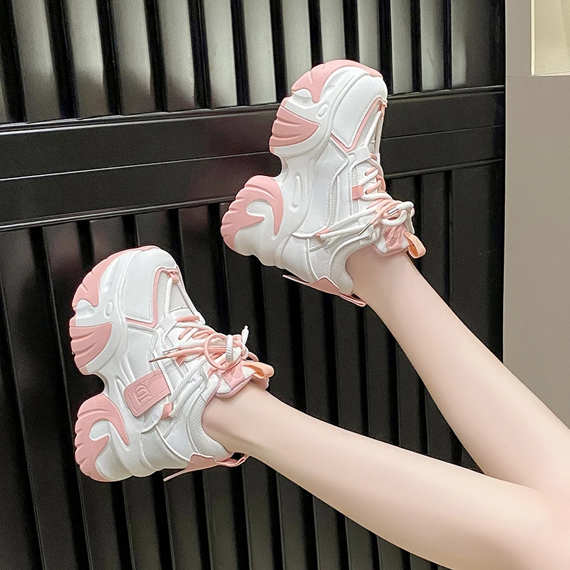 Dropshipping Custom Logo New Wedges Platform Height Increasing Shoes for Ladies Fashion Trend Designer Casual Shoes Women