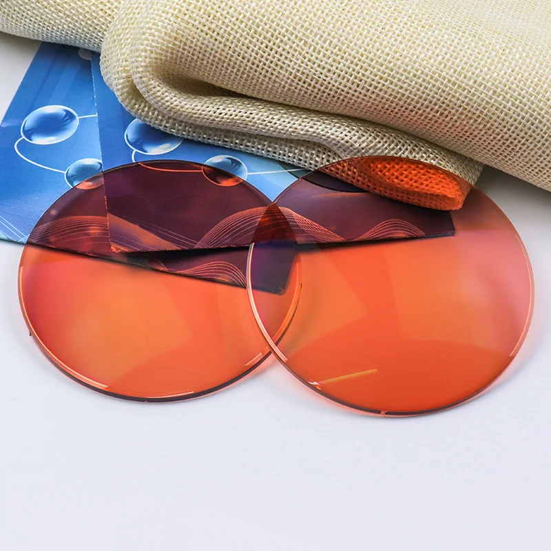 1.56  Eyewwear Color Lenses Optical Lens Eyeglasses Sunglasses Lenses  Photochromic Orange Color Sunglasses Lens