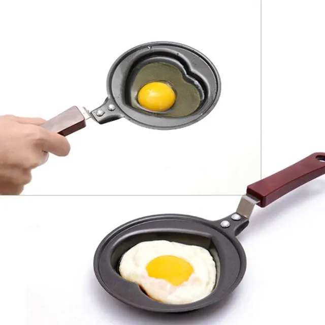 Mini Cast Iron Breakfast Omelette Nonstick Heart Shaped Egg Frying Pan