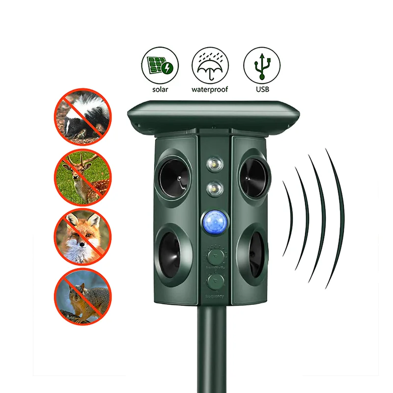 
Factory Outdoor Indoor solar garden animal remover camping burglar alarm ultrasonic wave Pest Repeller 