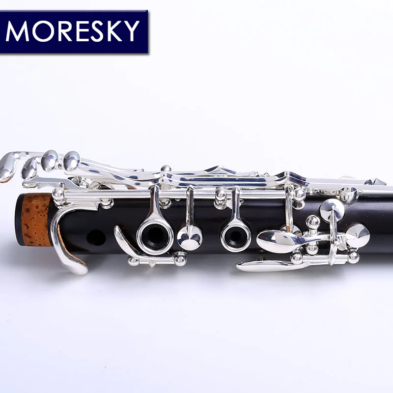 MORESKY Профессиональный эбеновый кларнет Bb тон 17/18 клавиш посеребренный гренадилла твердая древесина Sib Klarnet M9