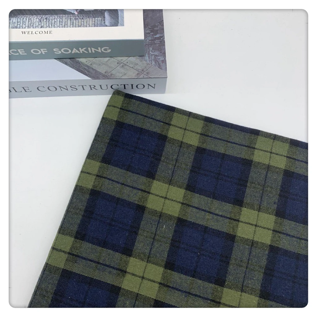 21s cvc yarn dyed plaid check 180gsm 100% cotton yarn dyed custom flannels  Twill Woven Flannel Fabric for Coat