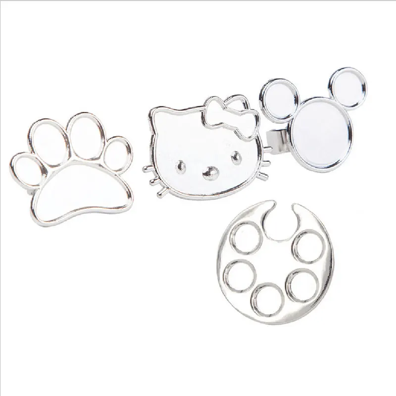 Cute Kitty Watercolor Paint Palette Metal Small Ring Palette For Nail Art Palette
