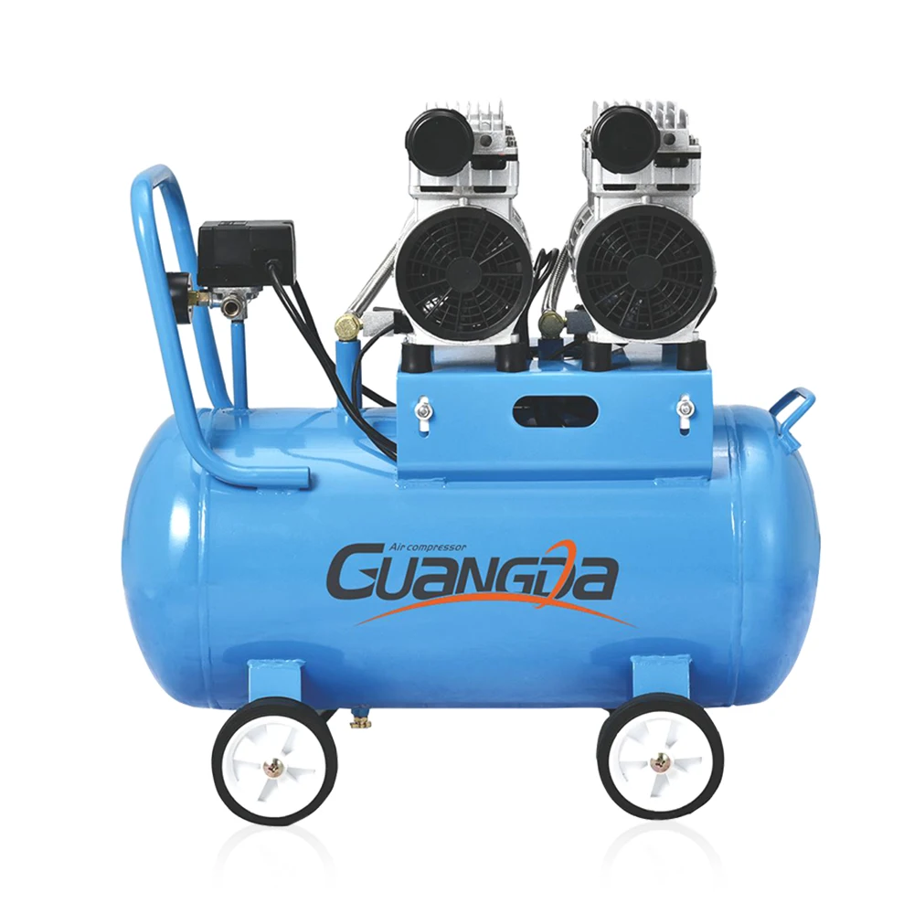 Бесшумный безмасляный воздушный компрессор 50л 2hp безмасляный стоматологический воздушный компрессор