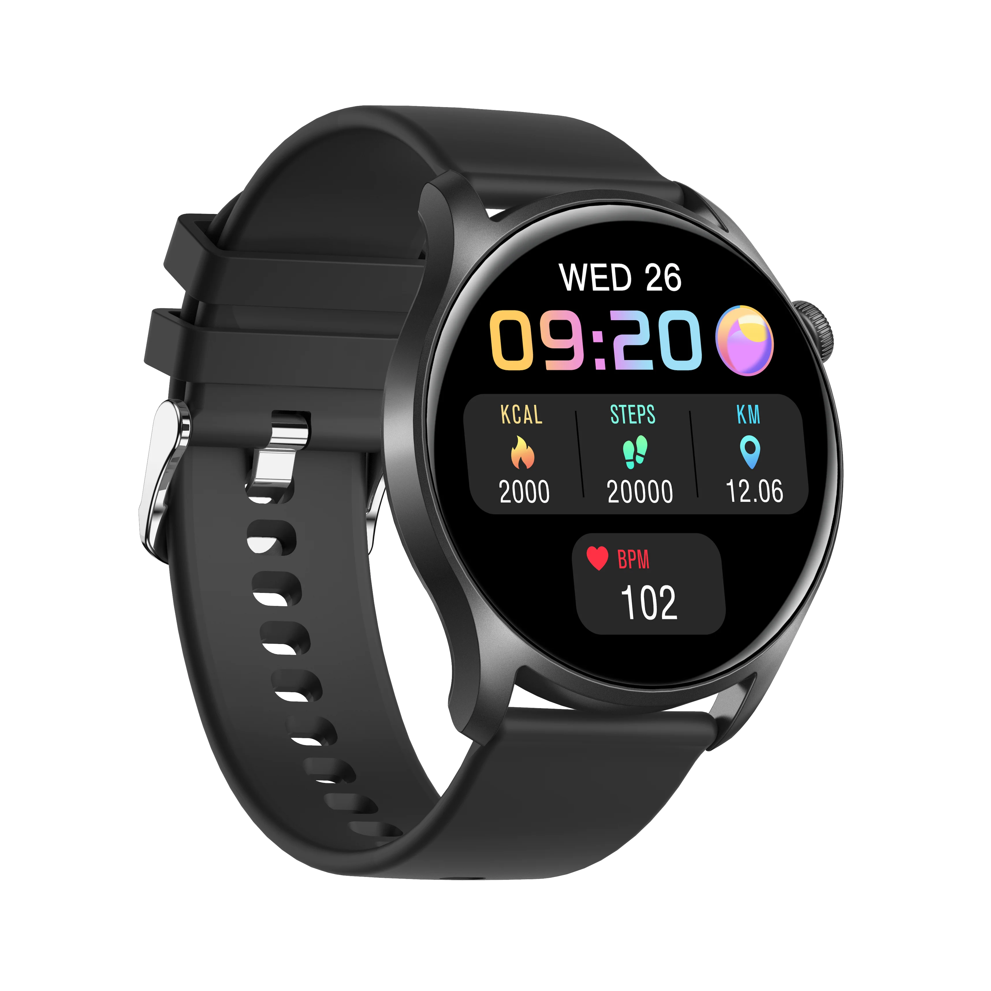 Amazon Hot Seller KC08 round Smart Watch CE blood Heart Rate Monitor Waterproof Reloj Wristband Sport Fitness smartwatch KC08