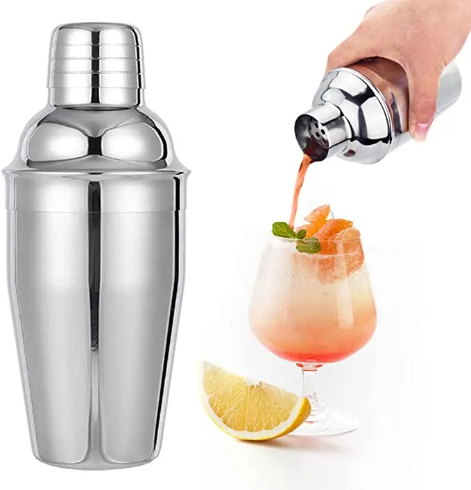 factory direct sale mixing glass set stainless steel barware set bar tool kit cocktail shaker bottle