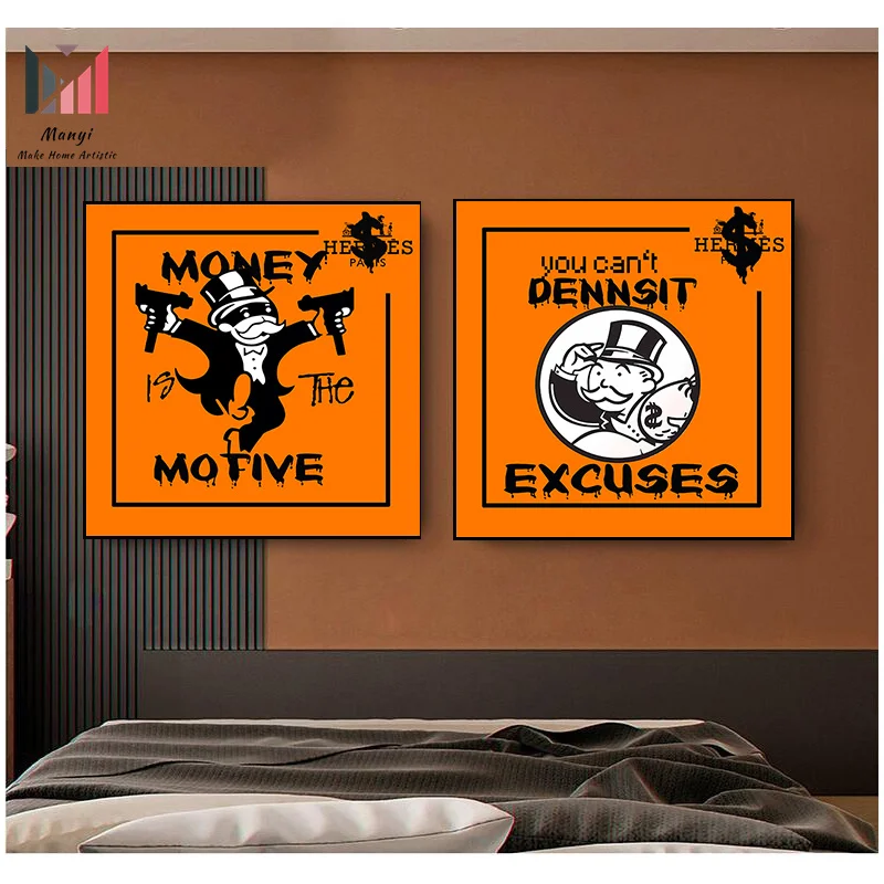 Graffiti Carton money Series Wall Art pictures and prints Make Money pop Art posters canvas painting For Home office Room Decor