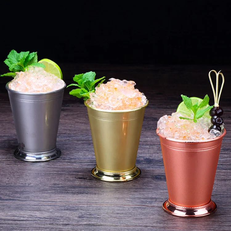 Custom Nickel Plated Beaded Trim Edging Cup 12 Oz Moscow Mule Mint Julep Cup