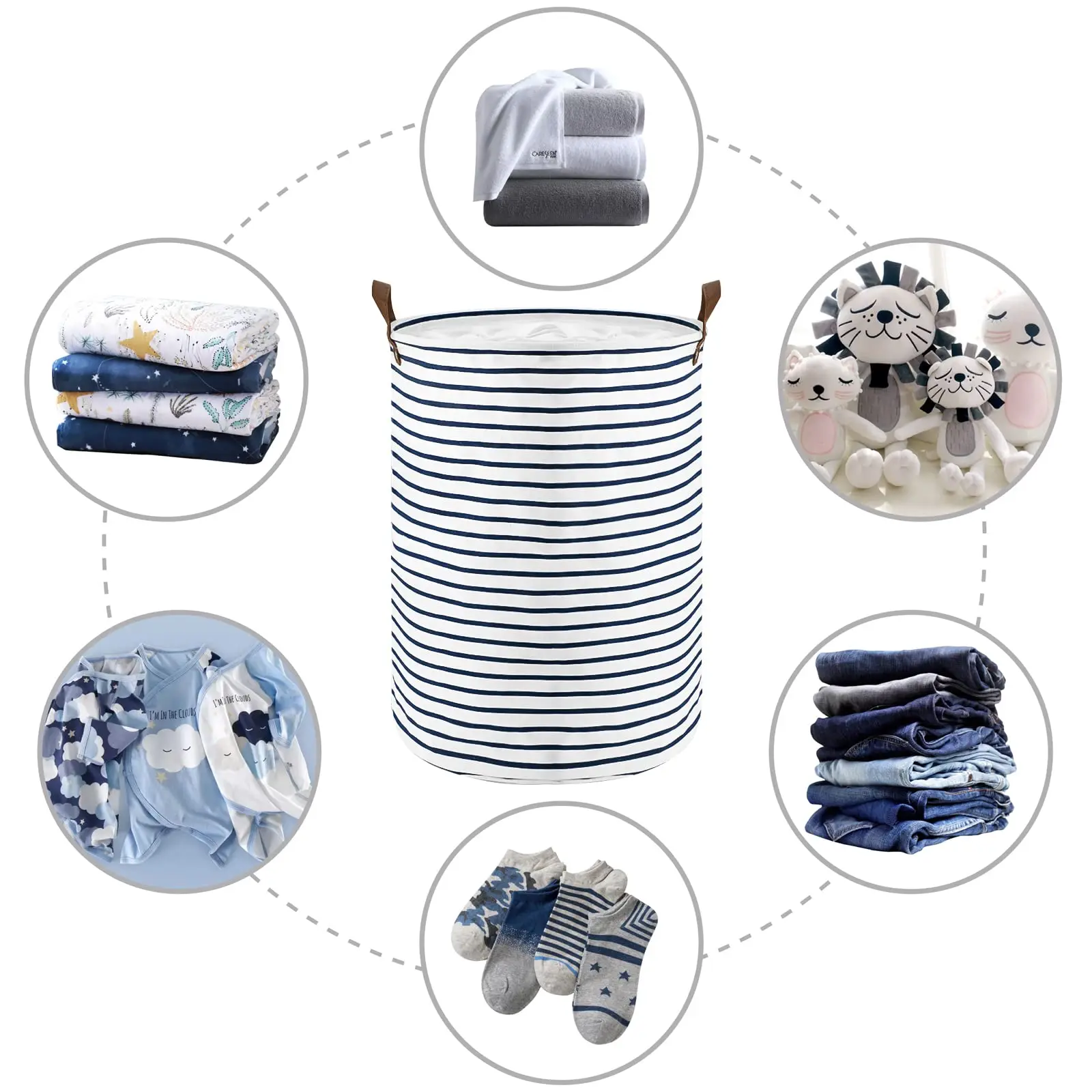 Large Capacity Foldable Laundry Basket with Handle Baby Storage Dirty Laundry Basket