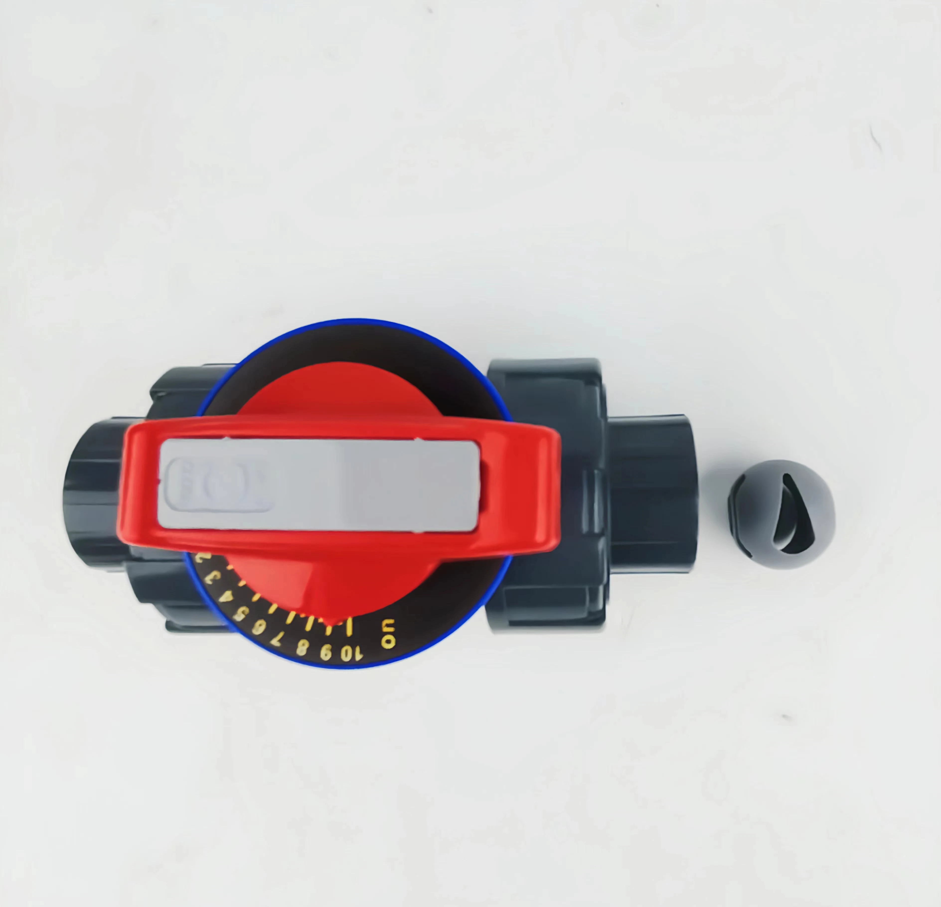 UPVC metering V shape ball valve red handle dark gray valve for pressure washing system