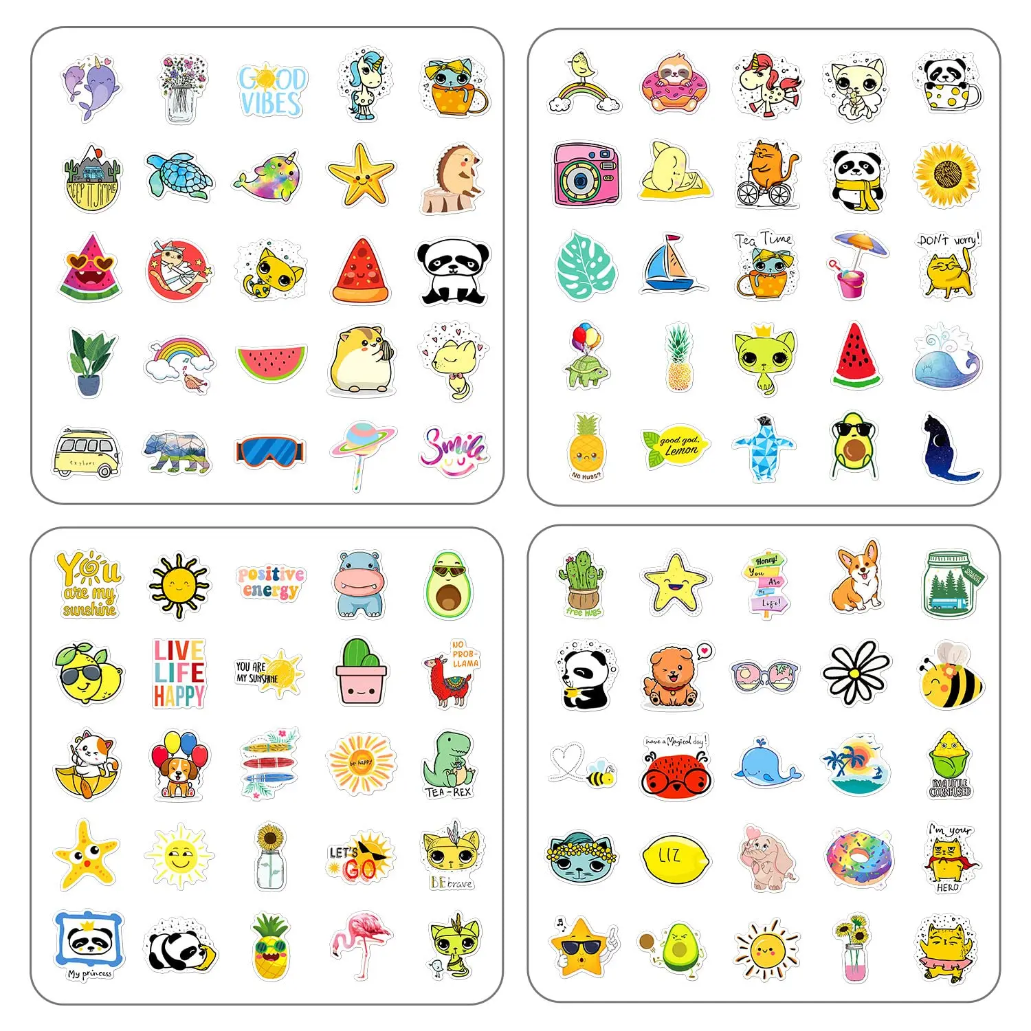 Olansit 200 PCS Water Bottle Stickers for Kids Teens, Cute Vinyl Waterproof Laptop Skateboard Stickers, Aesthetic Car Decals