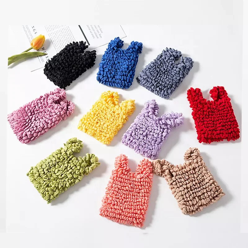 Magic Stretch Pleated Bag Reusable Storage Shopping Bags Eco-friendly Foldable Large Capacity Handheld Fashion Shopping Bag