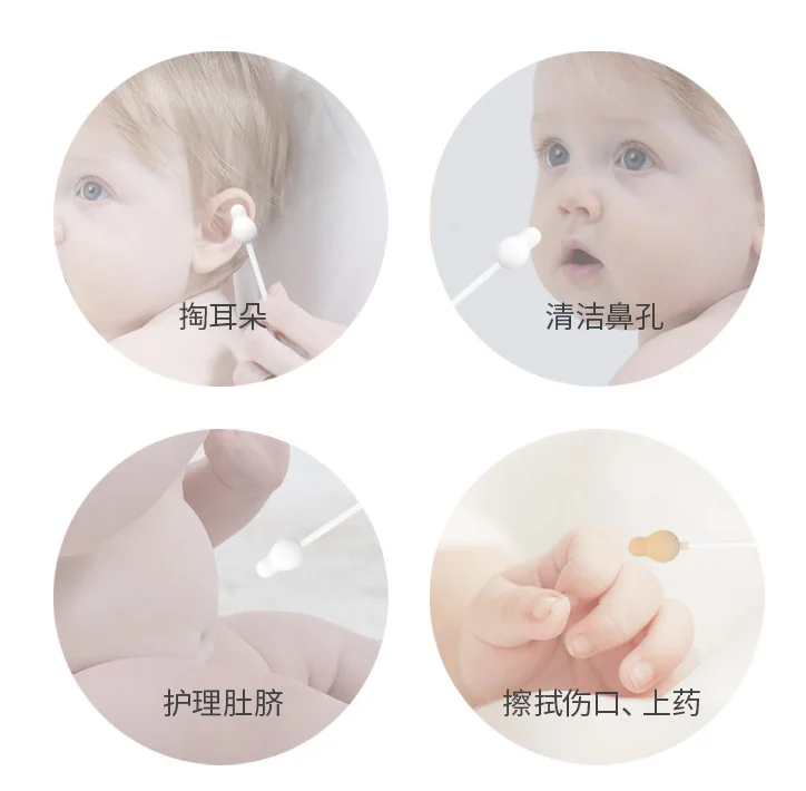 High Quality Bamboo Cotton Swab Double Tips with Square Box Premium Cotton Buds for baby Safe size