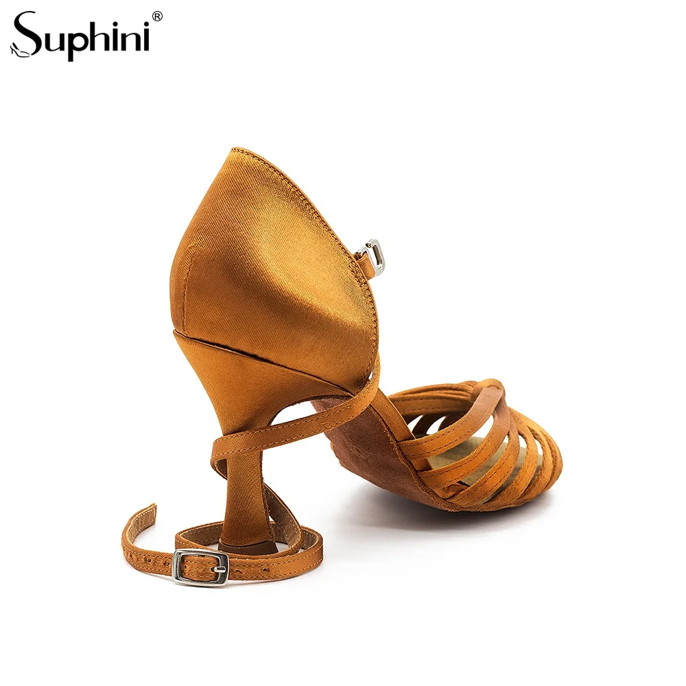 
Suphini double sided Satin Upper 7 strap woman latin dance shoes Tango salsa Bachata Ballroom Latin Dance Shoes 