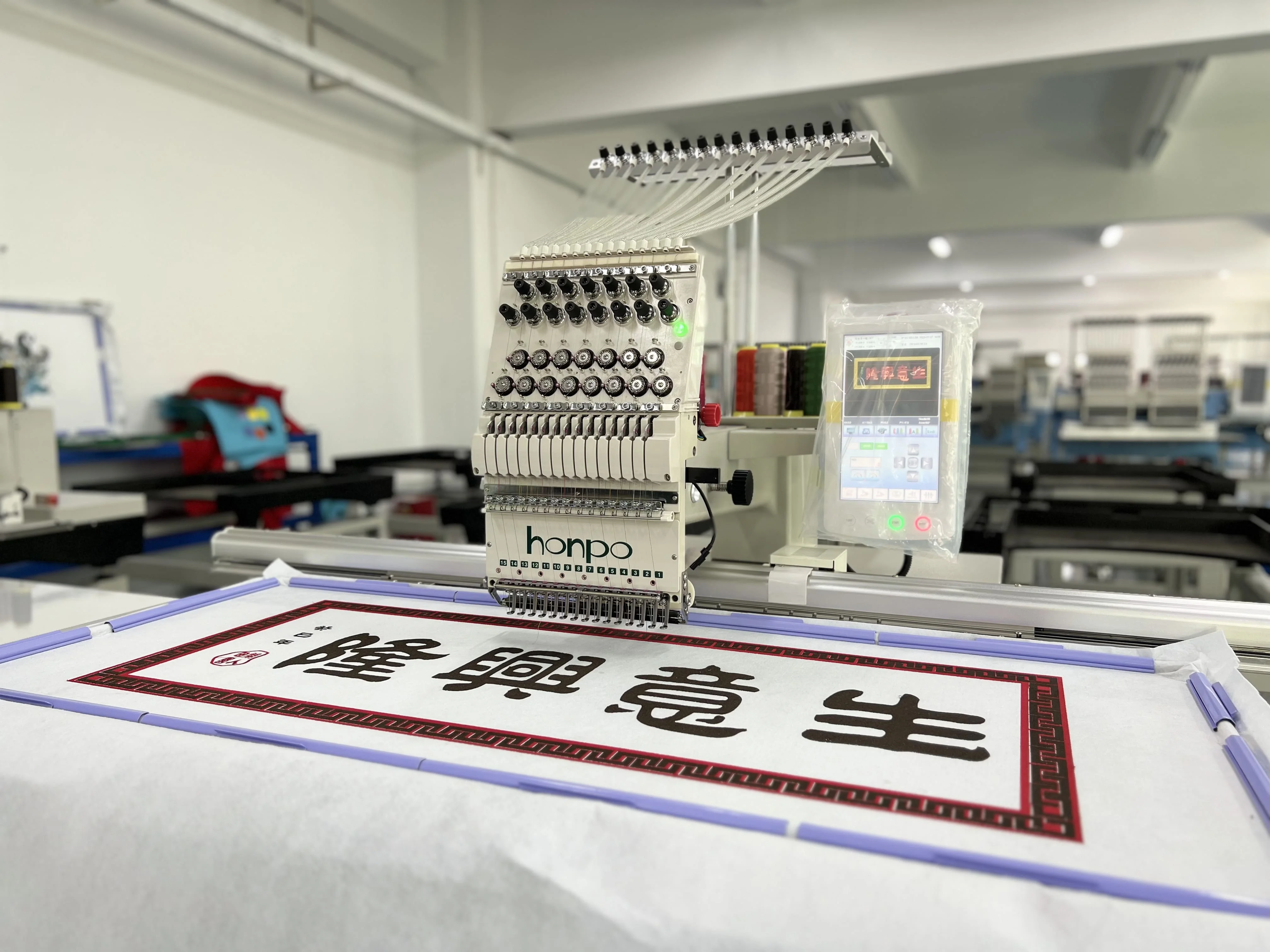 HONPO Manufacturer 1200*500mm computer embroidery machine with factory price