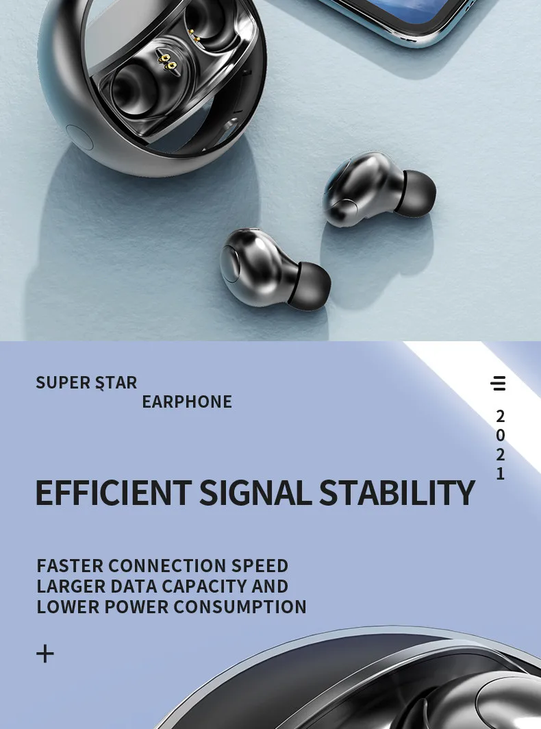 Creative Rotatable Design H8 TWS Wireless Earphone With Mic BT 5.0 HIFI Headset IPX6 Waterproof Stereo Sport Music Mini Earbuds