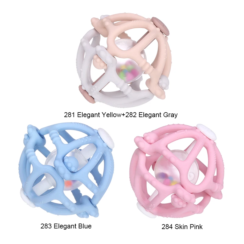 Baby Teething Toy Bpa Free Silicone Teething Early Education Rattles Toys For Newborn Sensory Toy