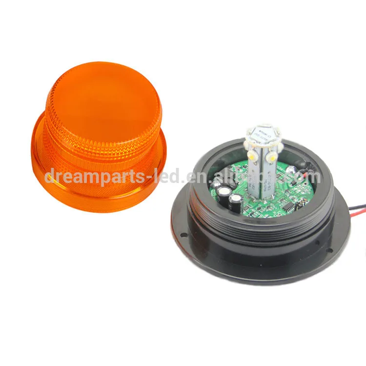 10-110V DC Forklift Warning Light 5W Amber Flashing Plastic LED Beacon Flasher Waterproof Rotating LED Beacon Light for Cars