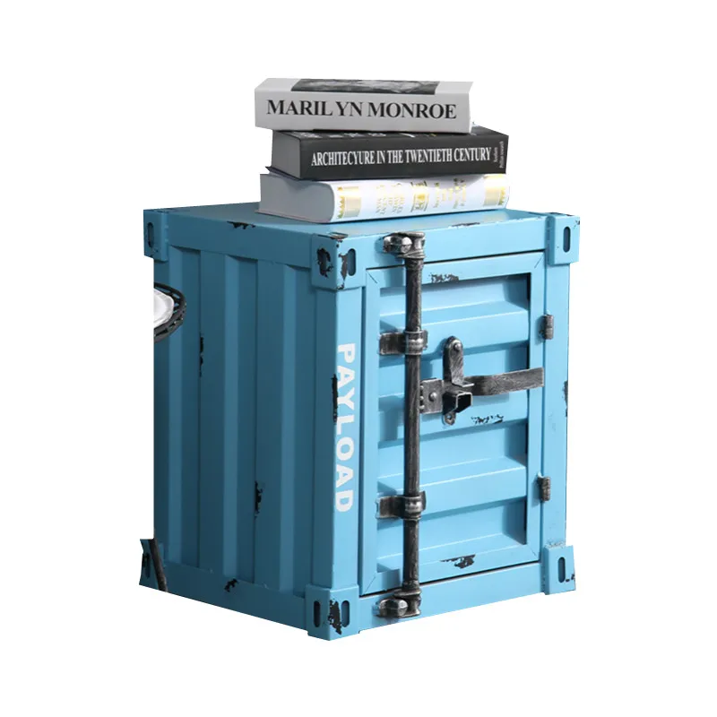 Loft American Style Industrial Style Personality Retro Creative Dormitory Storage Cabinet Box Iron Art Bedroom Nightstand