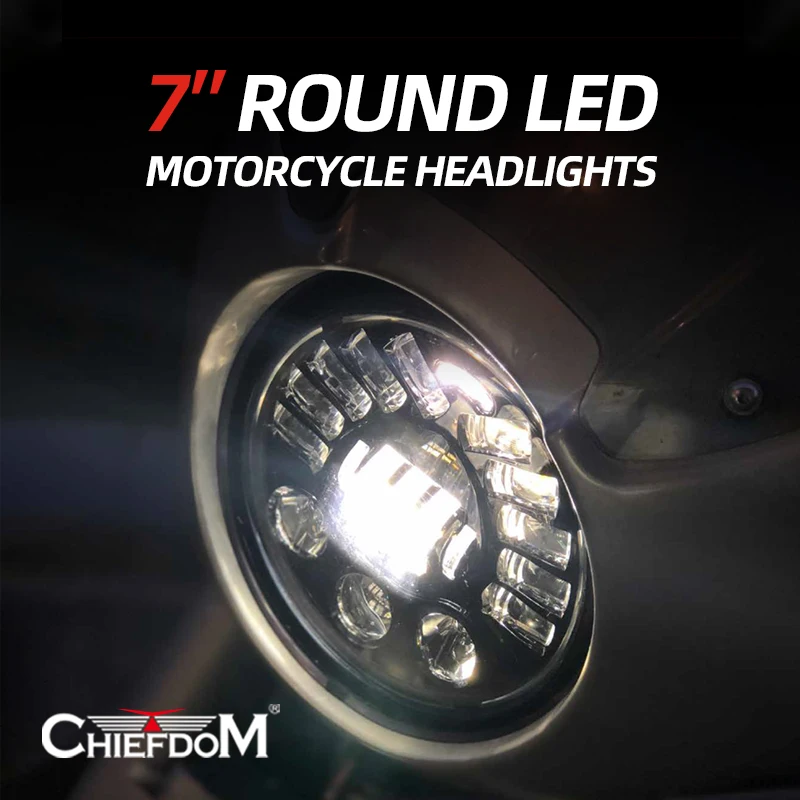 headlight For Harley Davidson Motorcycle  headlight For  883  xl1200  7inches   Led Motorcycle Dynamic   Headlights