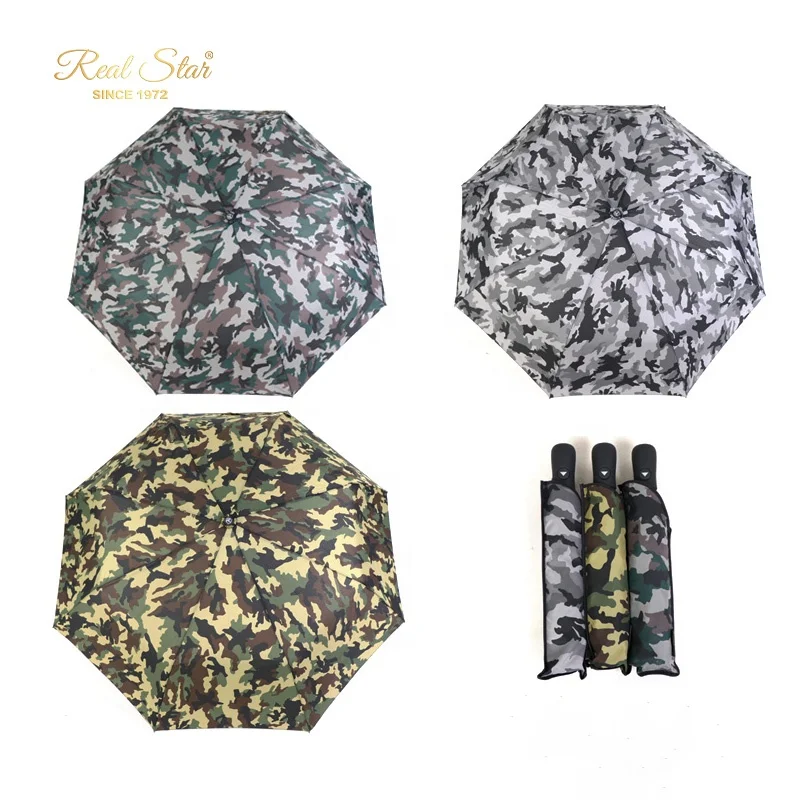 Happy Swan army green classic umbrella man auto open fold camouflage umbrella