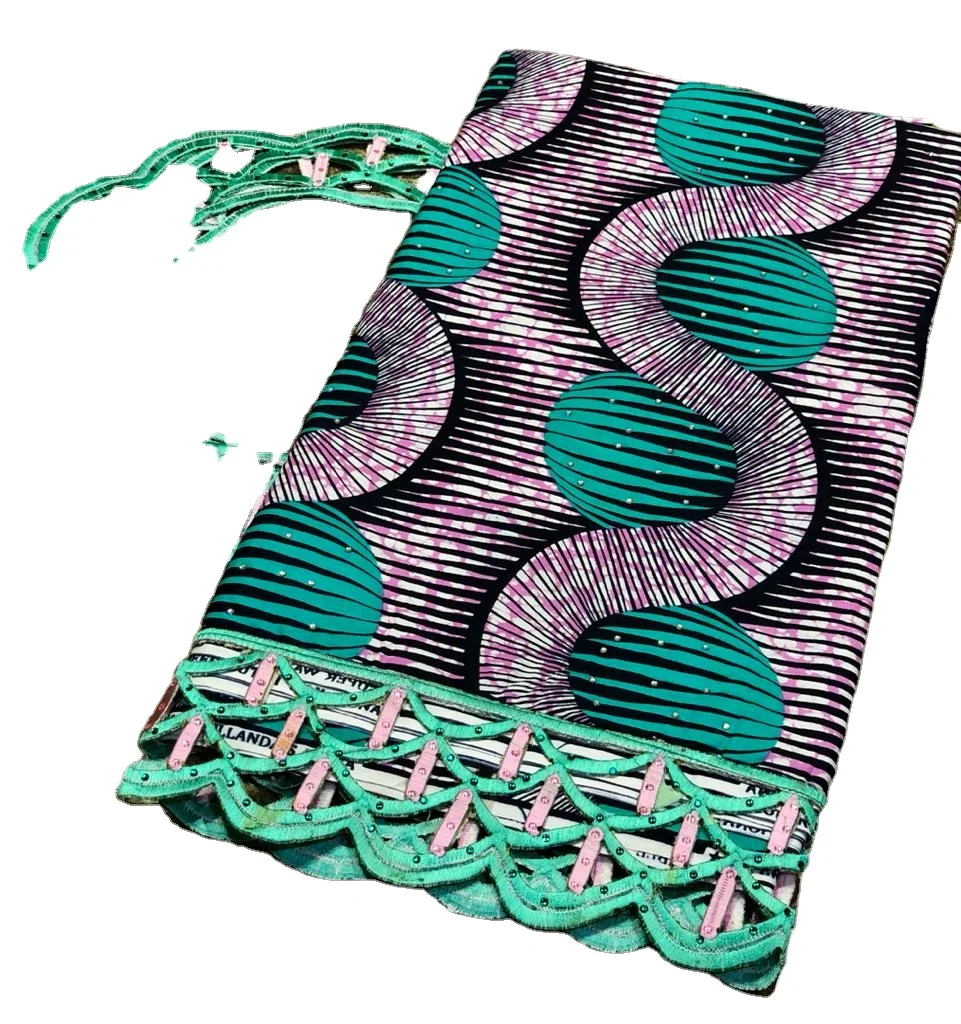 Африканская ткань с принтом воска Анкары, 6 ярдов, суперанкарская ткань с кружевом, горячая распродажа