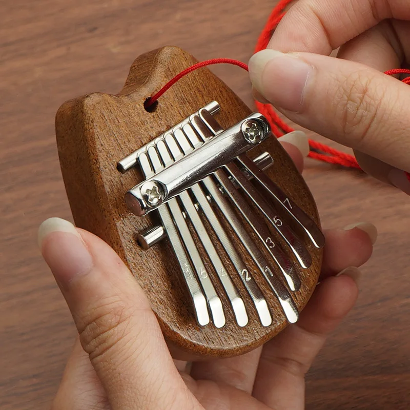 Solid Wood Mini Musical Instruments Kalimba 8 Keys Thumb Piano Toy for Kids