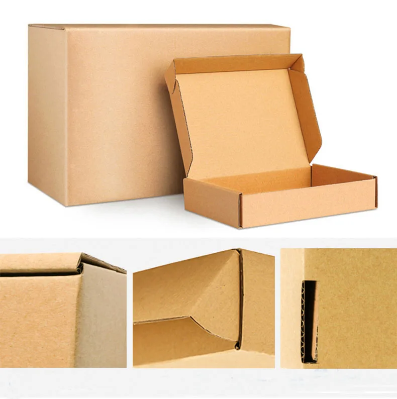 100/Bags Wholesale Custom Shipping Boxes Small Carton Packing Box Paperbox Express Moving Paper Box