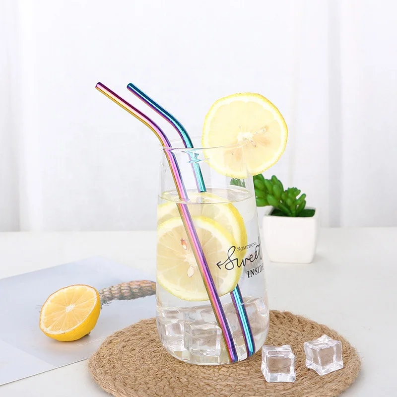 Top Seller 2019 Custom Logo Reusable Cocktail Metal Stainless Steel Straw