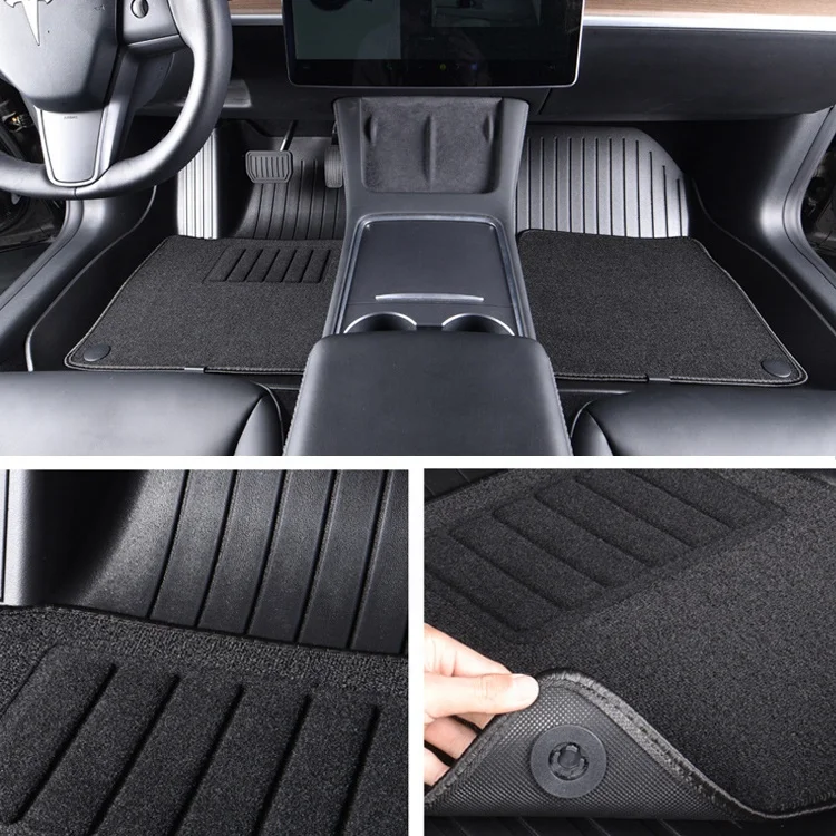 Creease 2022 любых погодных левый и правый дальнего света Водонепроницаемый 3 шт ТМК анти-скольжения 3D коврики для Тесла 3/Y автомобильные коврики