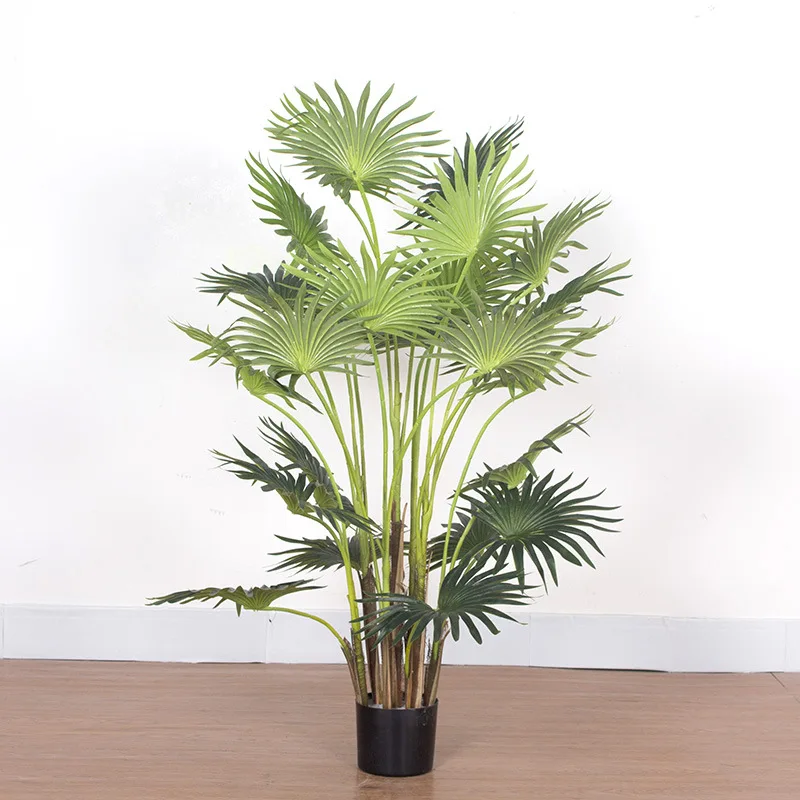 Wholesale New Design Bonsai Faux Palm Tree Large Outdoor and Indoor Decorative Plants Mini Fan Shape Artificial Palm Tree