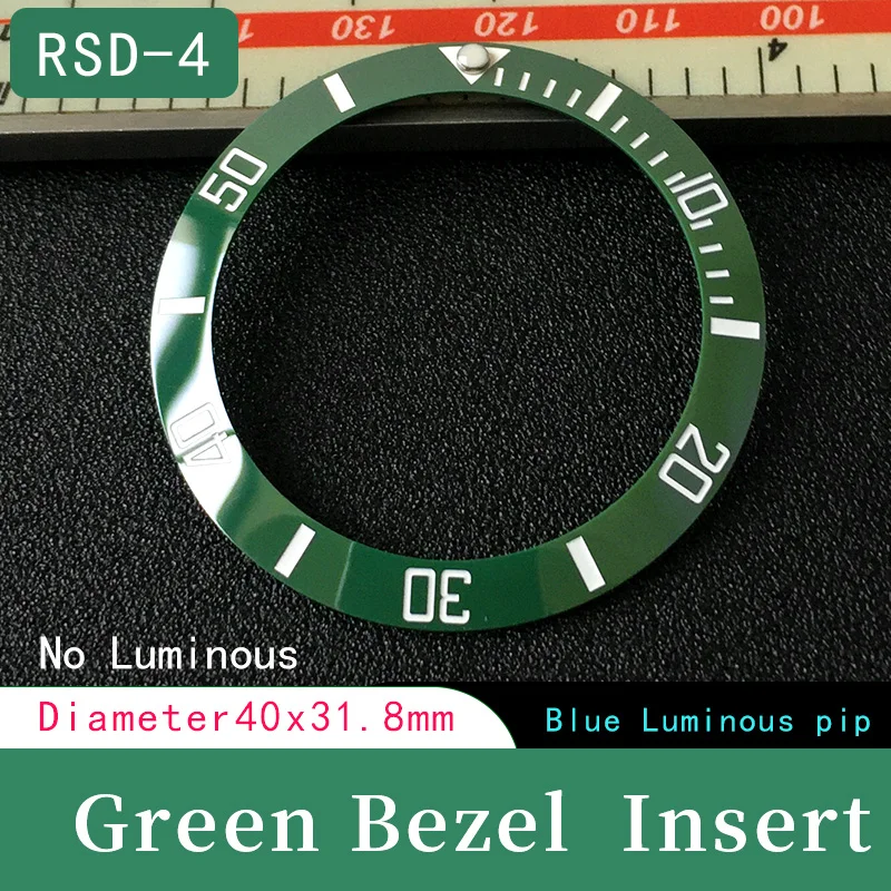 Sloped Ceramic Bezel insert  Slopping bezel 40*31.8mm For RLX 116610 MOD watch parts (No Luminous)