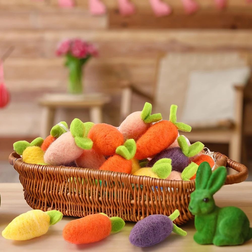 100% Eco-friendly Easter Hanging Ornament Party Home Decor Felt Carrots Wholesale Bulk Sale Wool Felt Handicraft