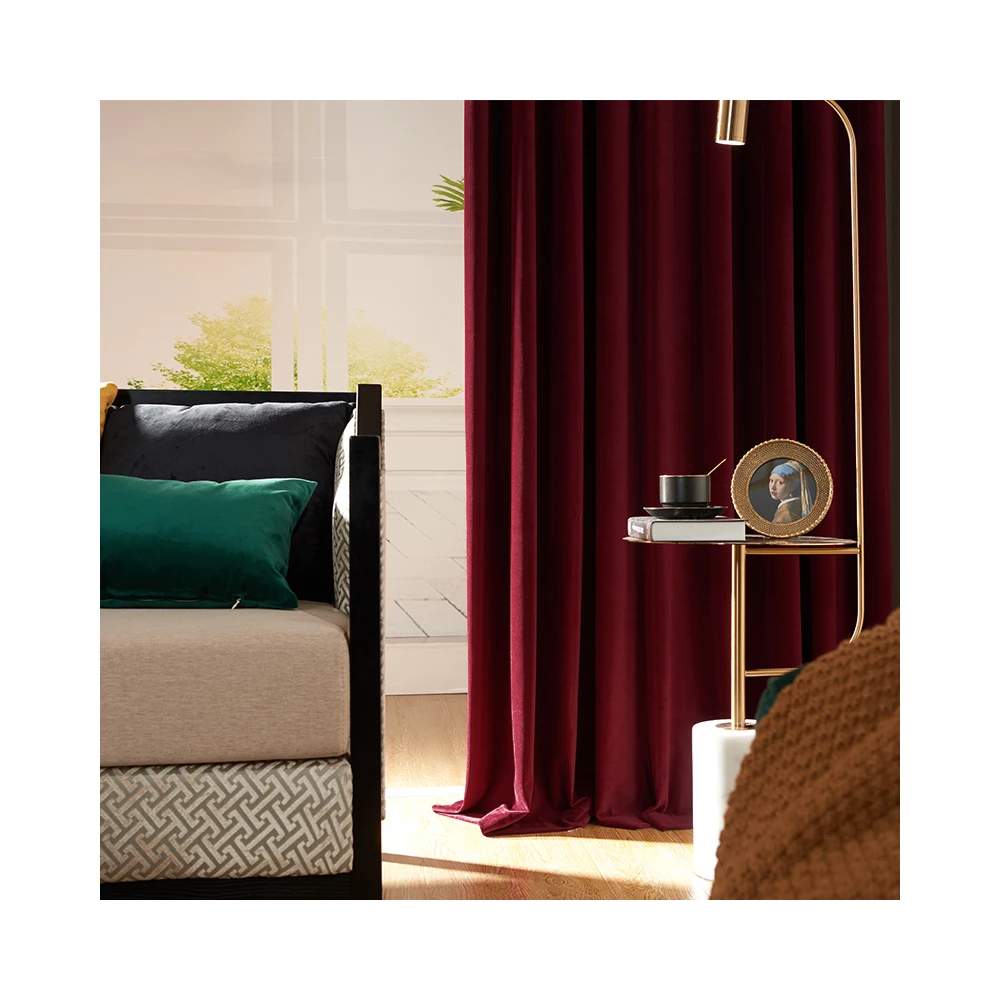 Factory Price Polyester Velvet Curtains Flame Retardant Fabric Stage Decoration Curtains for Theater