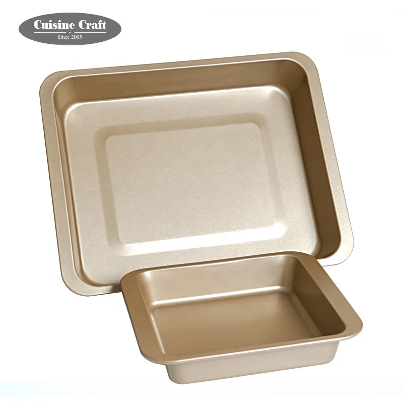 Non stick bakeware commercial Bronze Brown rectangle loaf cookie sheet bread baking cake pan