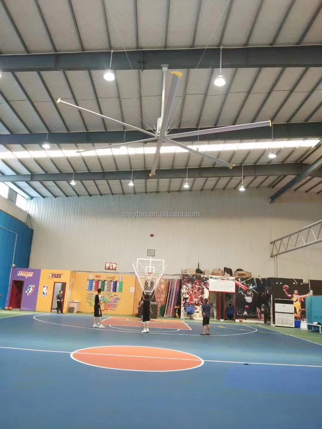 7.32m/24f Industrial Exhaust Fans 1.5kw 5  Aluminum Blade Hvls Industrial Big Ceiling Fan For Large Farm