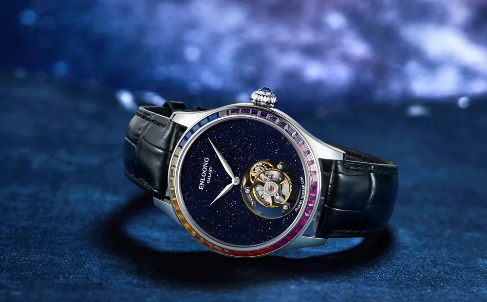 ENLOONG chinese classic Sapphire Galaxy Rainbow Manual Mechanical Flying Tourbillon Watches
