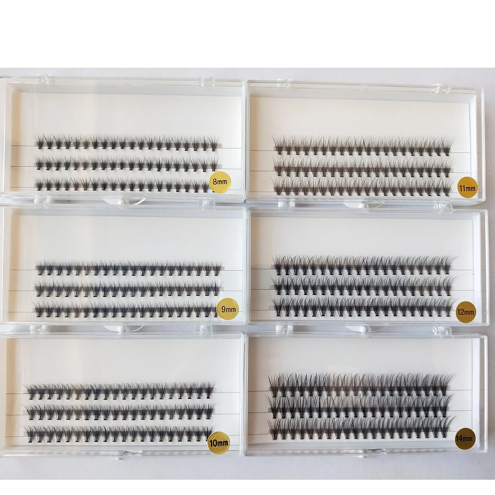 0.07mm super soft Knot Free Cluster Eyelashes Individual flare Lashes 6mm 8mm 9mm 10mm 11mm 12mm 14mm